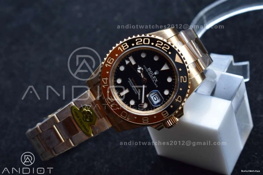 Master Dial 860 Edition CHNR 126715 VR3285 on Gain Gold WellDesigned Black Best RG 1:1 GMT II Factory Bracelet CHS Weight 0413